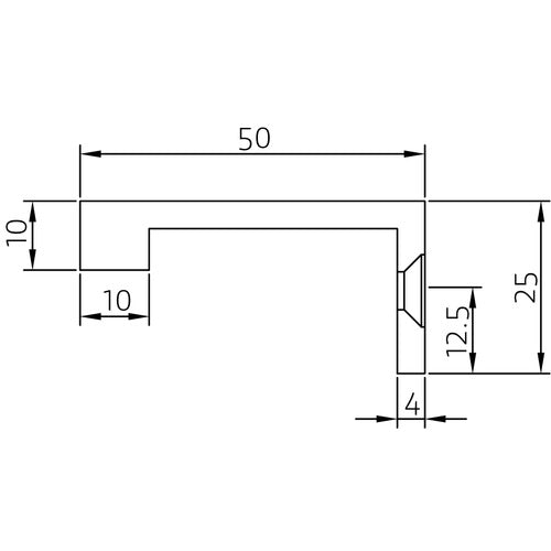Simonswerk 8085 Edge Pull - Cube Edge Design with Radius Angle Return - 74mm