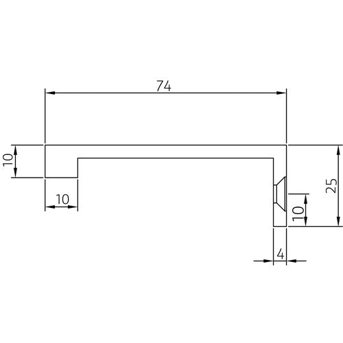 Simonswerk 8085 Edge Pull - Cube Edge Design with Radius Angle Return - 74mm