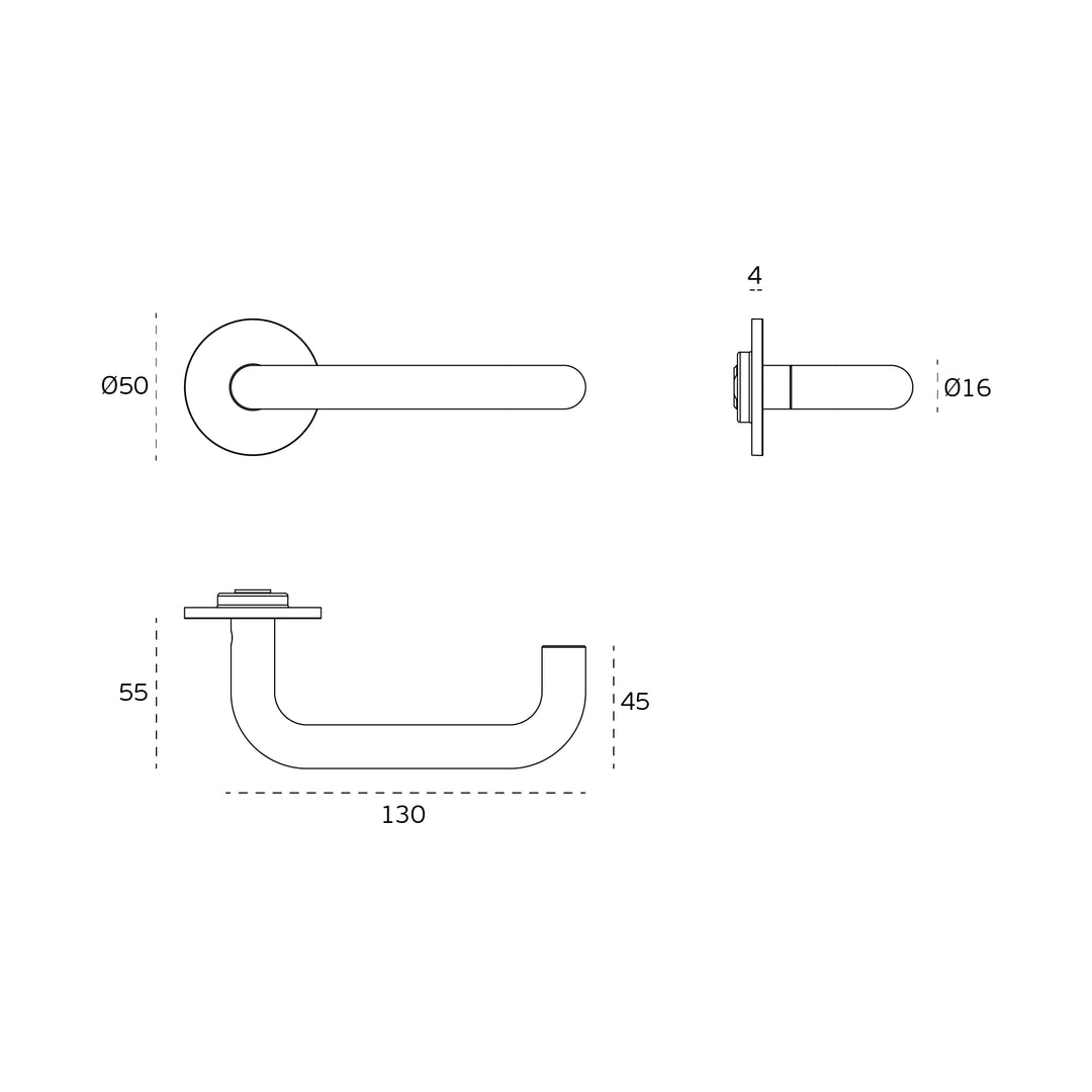 JNF Tubular 016BMR Grade 316 Safety Ball Bearing Lever Handle Set