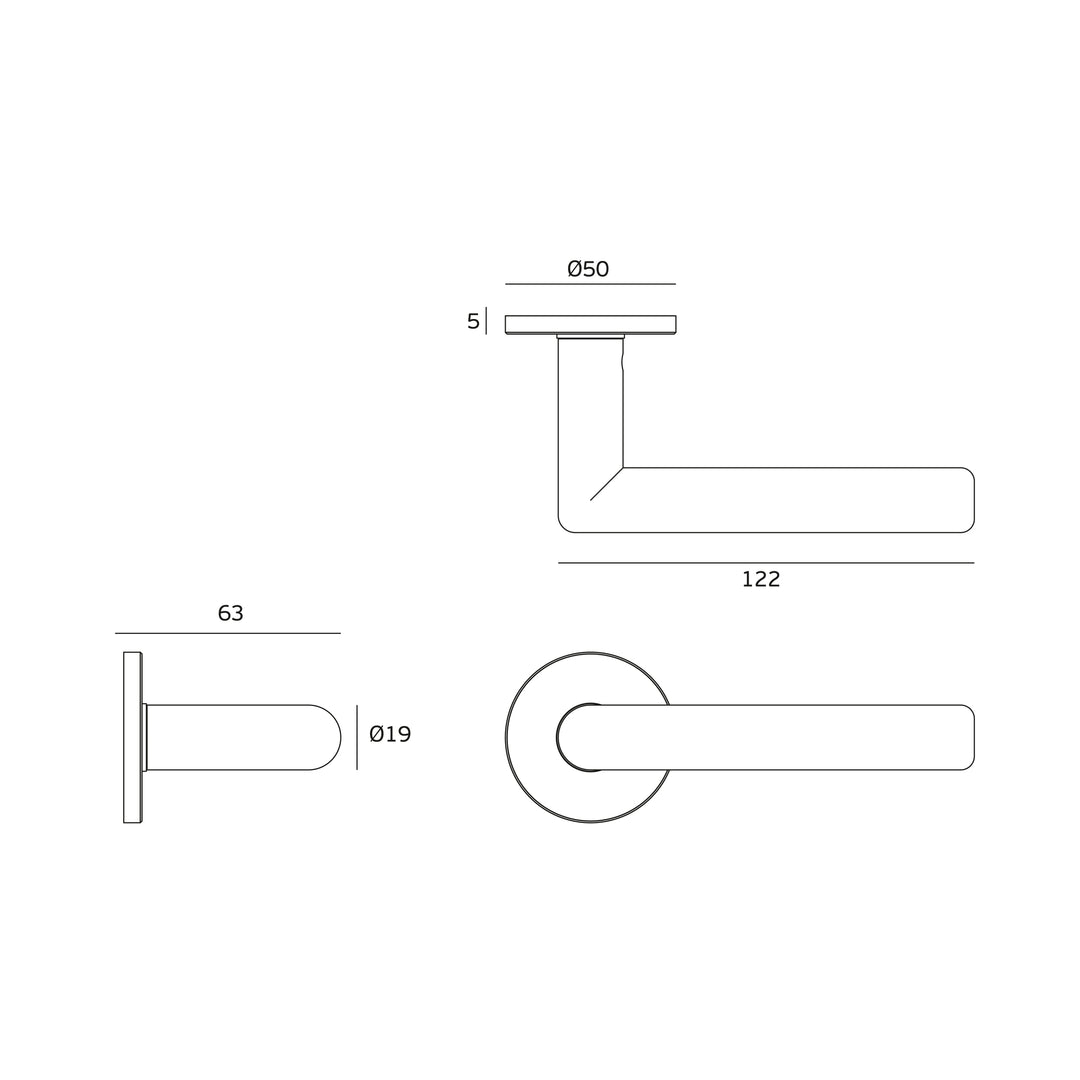 JNF Tubular Yokohama 19LM Lever Handle Set