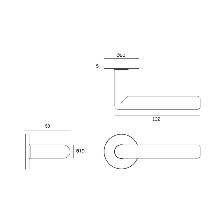 JNF Tubular Yokohama 19LM Lever Handle Set