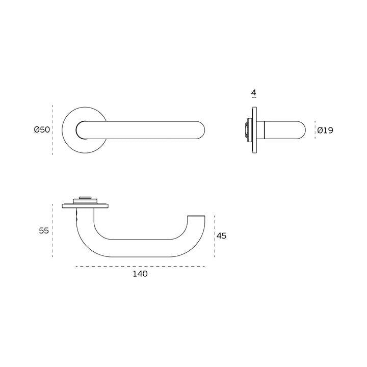 JNF Tubular 028BMR Grade 316 Safety Ball Bearing Lever Handle Set