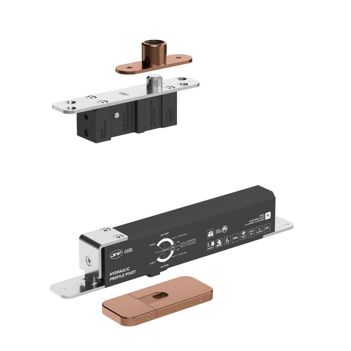 JNF IN.05.204.HO Plus Double action 100kgs hydraulic timber door pivot set - Hold Open JNF