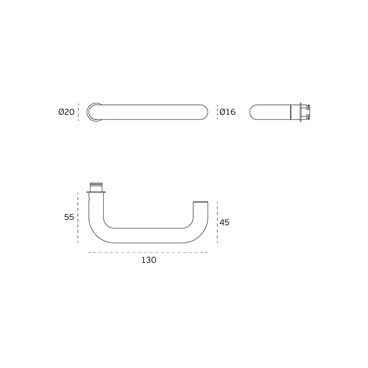JNF Tubular 16U RC08M Lever Handle Set