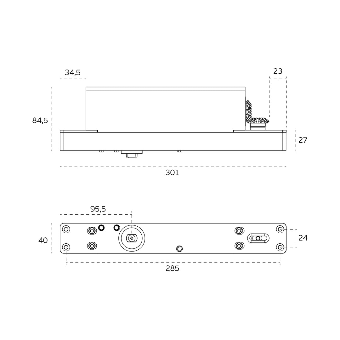 JNF IN.05.216.HO double action 500kgs CAM hydraulic timber door pivot set - Hold Open