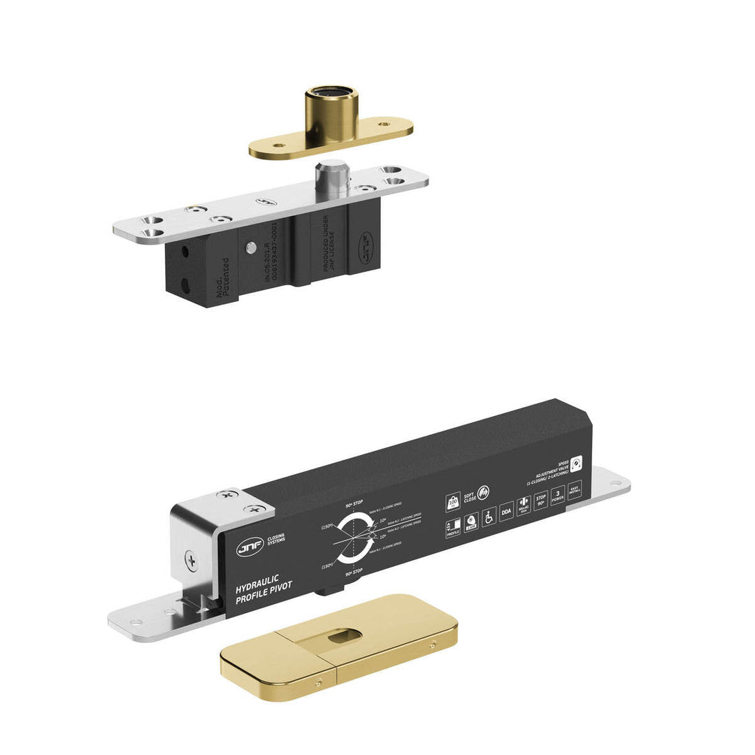 JNF IN.05.204.HO Plus Double action 100kgs hydraulic timber door pivot set - Hold Open JNF