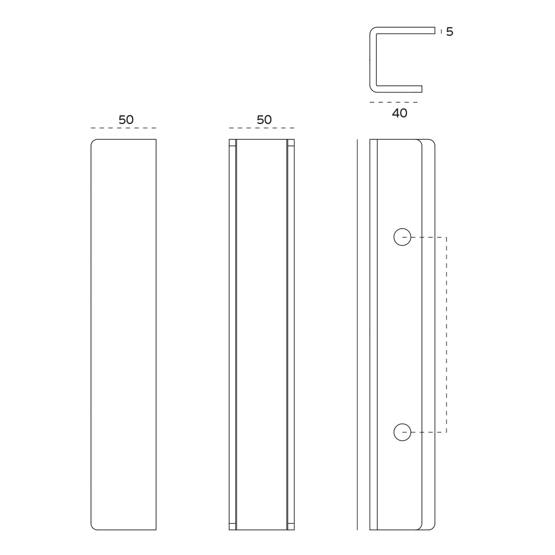 JNF Rectangular Open Angle Pull Handle