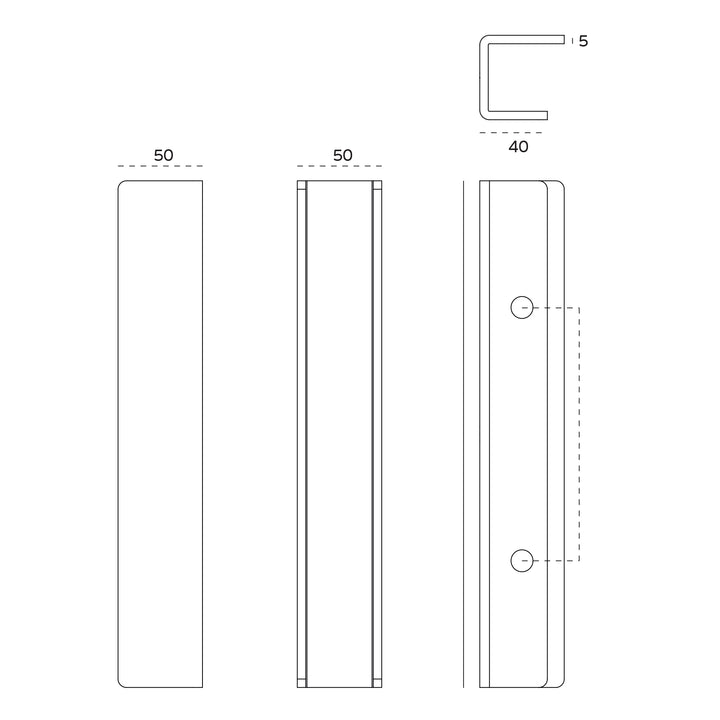 JNF Rectangular Open Angle Pull Handle