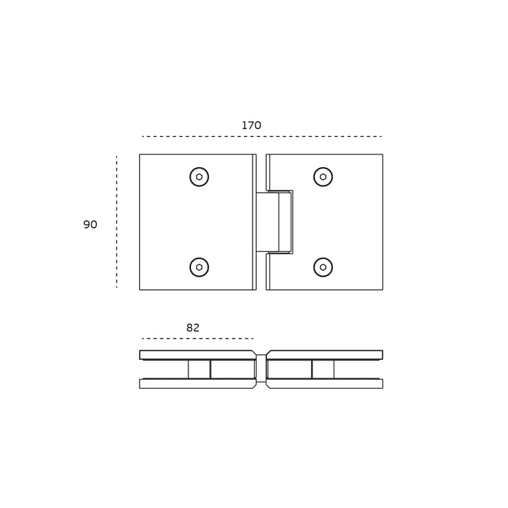 JNF 60kgs Satin Stainless Square Glass to Glass Sprung Shower Hinge