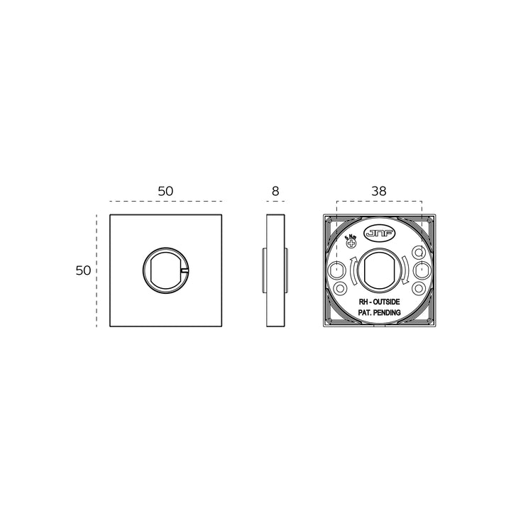 JNF Stainless Steel Replacement Square Lever Handle Rose