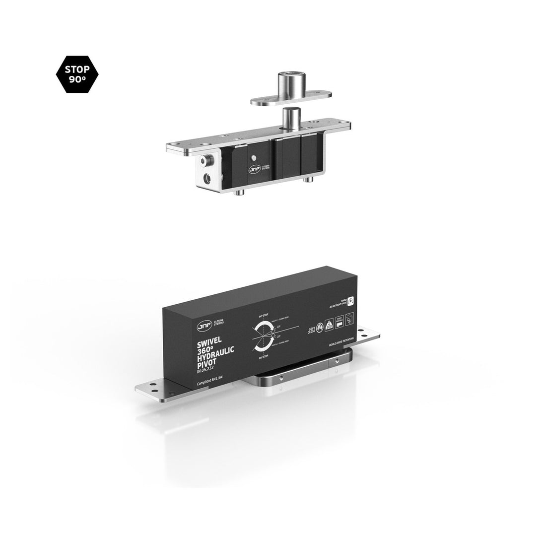 JNF IN.05.212.HO Swivel 360º 200kg CAM Hydraulic Timber Door Pivot Set - Hold Open