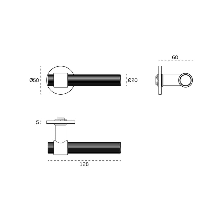 JNF Natur Linea Reeded Colours 20mm Lever Handle Set