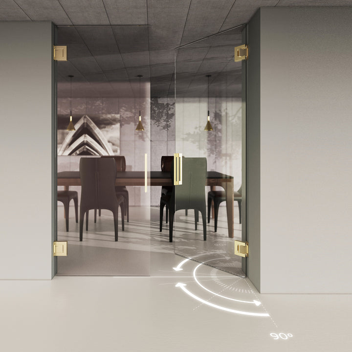 JNF 100kgs hydraulic glass to wall door hinge set