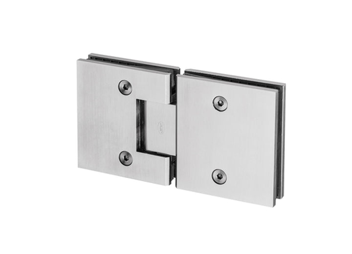 JNF 60kgs Satin Stainless Square Glass to Glass Sprung Shower Hinge