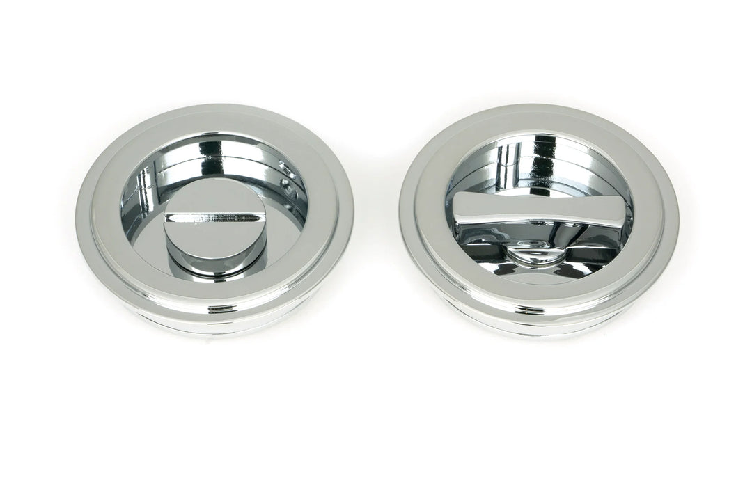 From the Anvil Art Deco Round Flush Pull Privacy Set - 60mm
