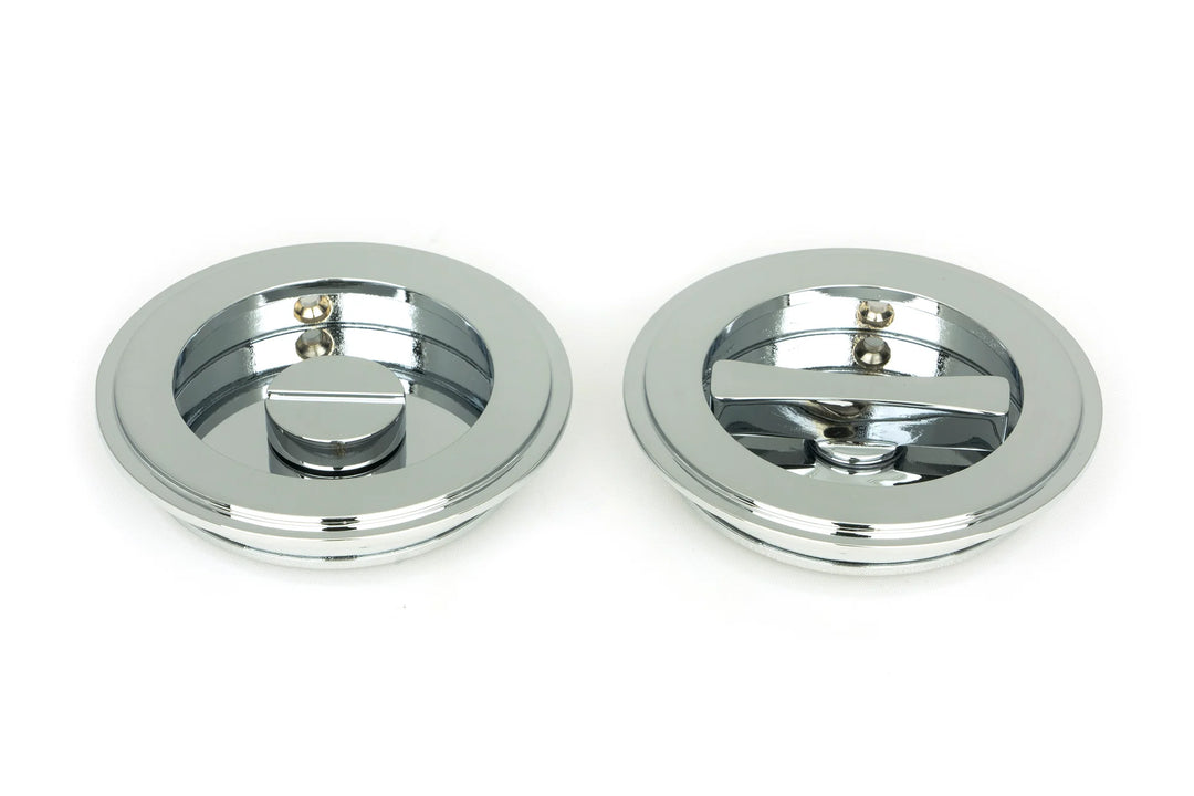 From the Anvil Art Deco Round Flush Pull Privacy Set - 75mm