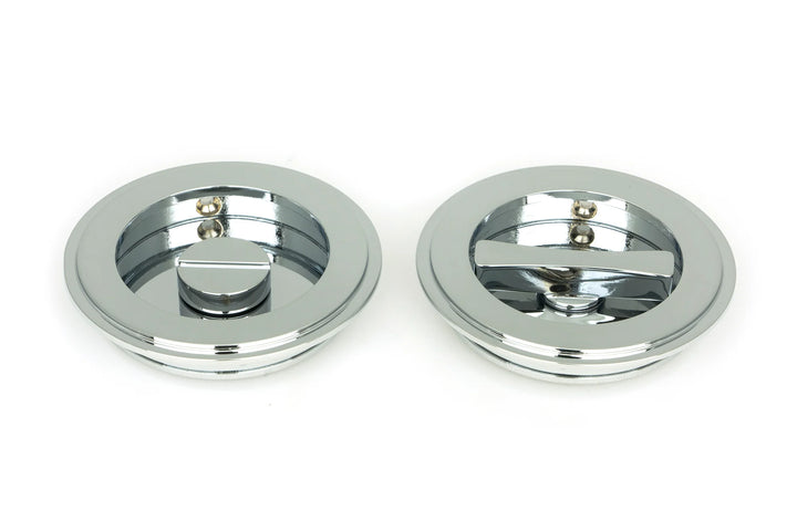 From the Anvil Art Deco Round Flush Pull Privacy Set - 75mm