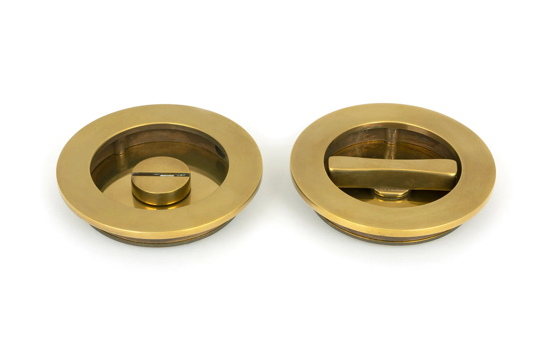 From the Anvil Plain Round Flush Pull Privacy Set - 75mm