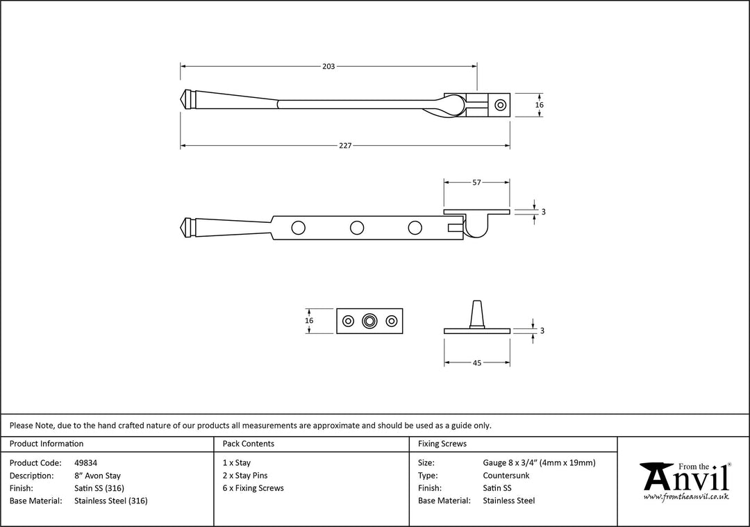 From the Anvil Avon Stay - 8"