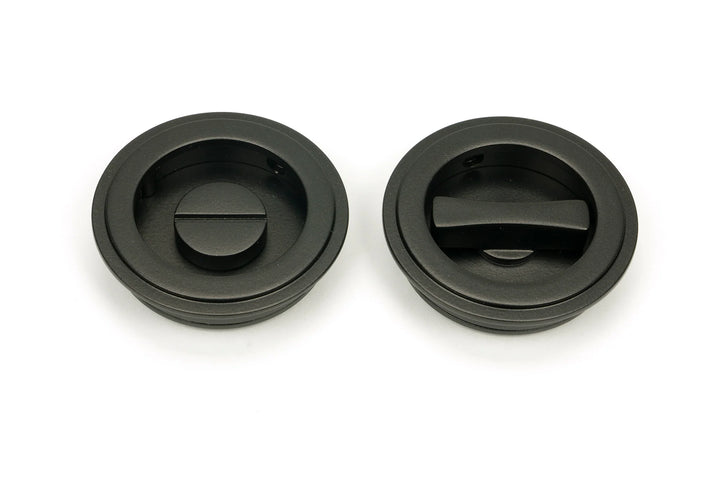 From the Anvil Art Deco Round Flush Pull Privacy Set - 60mm