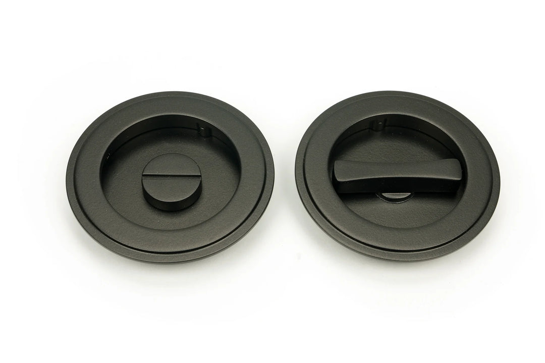 From the Anvil Art Deco Round Flush Pull Privacy Set - 75mm