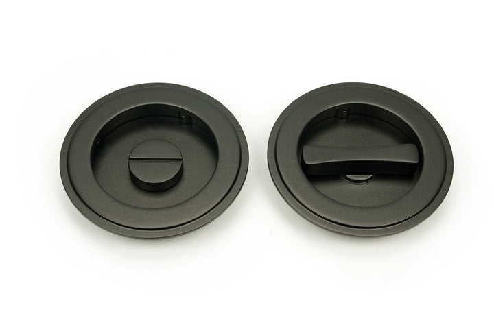 From the Anvil Art Deco Round Flush Pull Privacy Set - 75mm