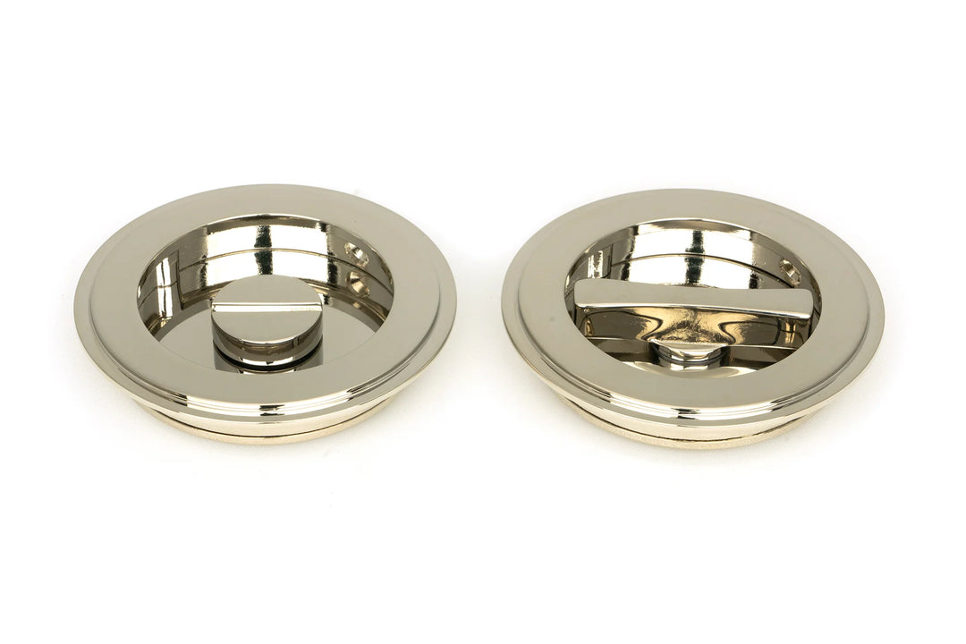 From the Anvil Art Deco Round Flush Pull Privacy Set - 75mm