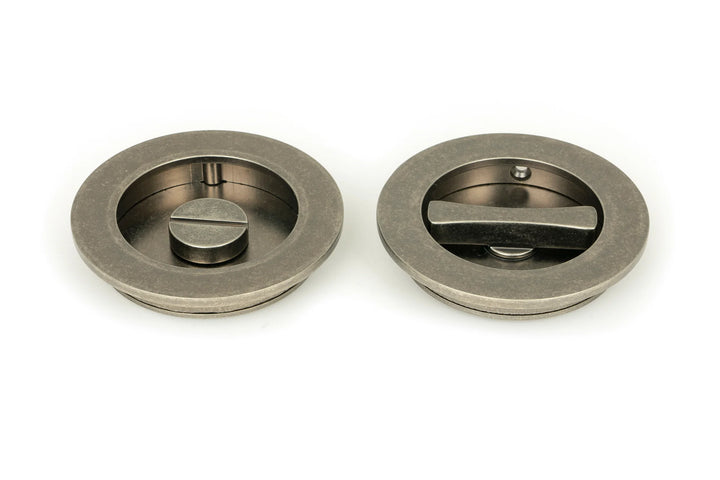 From the Anvil Plain Round Flush Pull Privacy Set - 75mm
