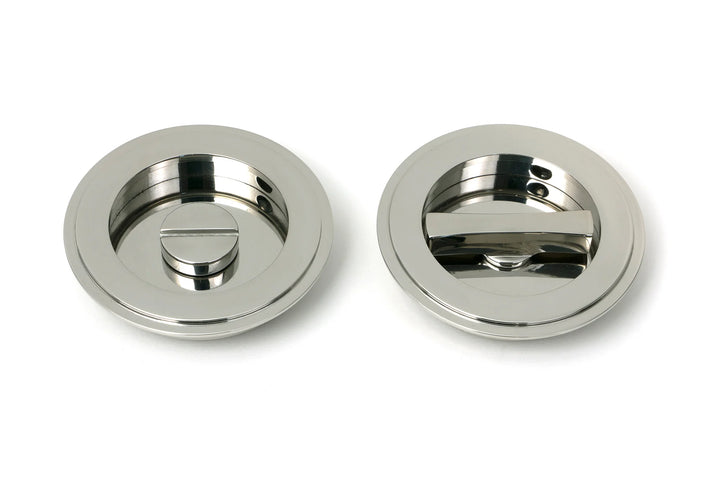 From the Anvil Art Deco Round Flush Pull Privacy Set - 75mm