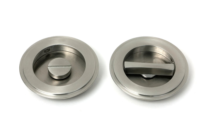 From the Anvil Art Deco Round Flush Pull Privacy Set - 75mm