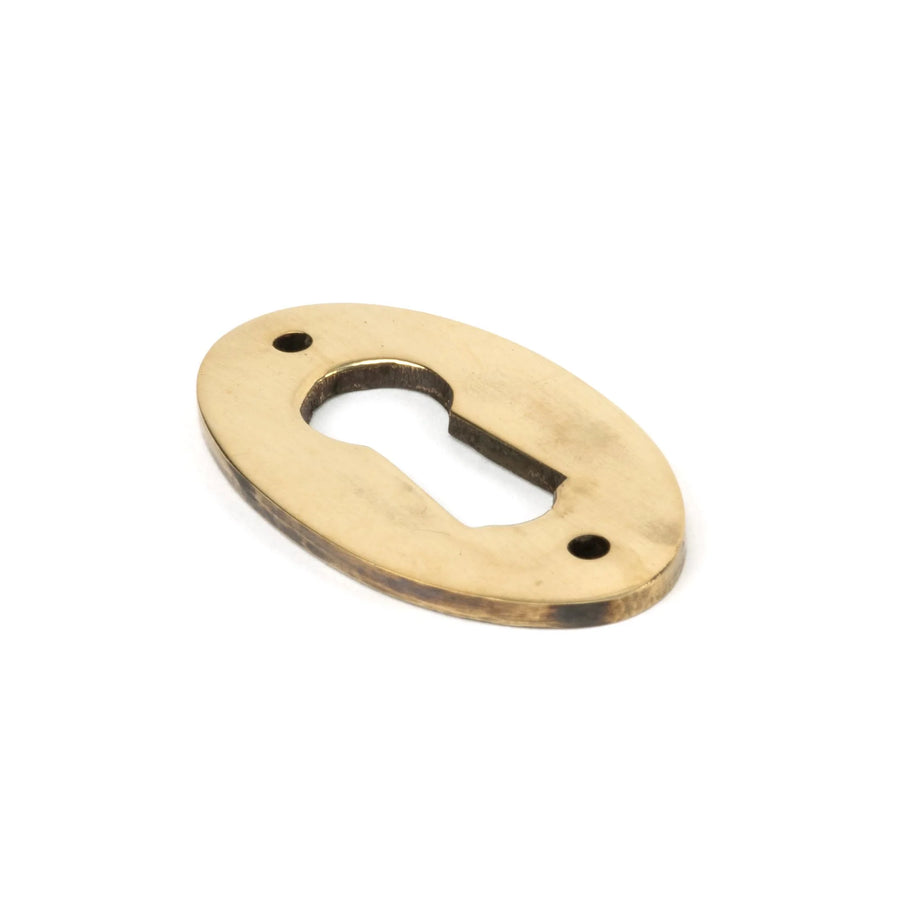 From the Anvil Oval Escutcheon - Without Cover Antique Brass - itfitz