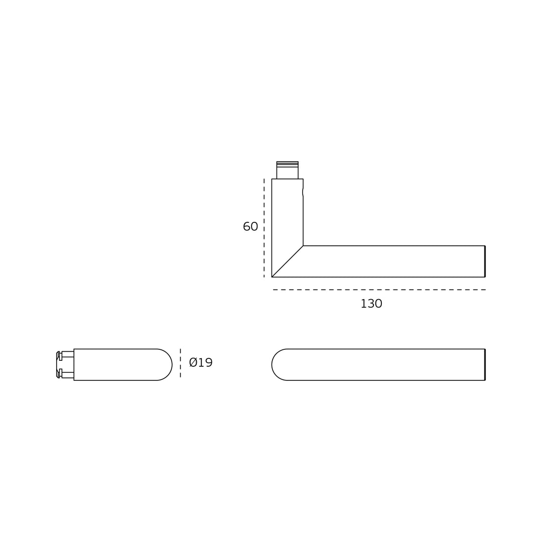 JNF Tubular 19mm R04M Mitred Lever Handle Set