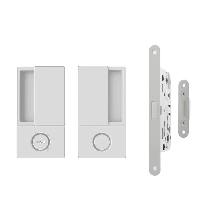 AGB Wave Flush Door Handle and Magnetic Bathroom Set - 60mm