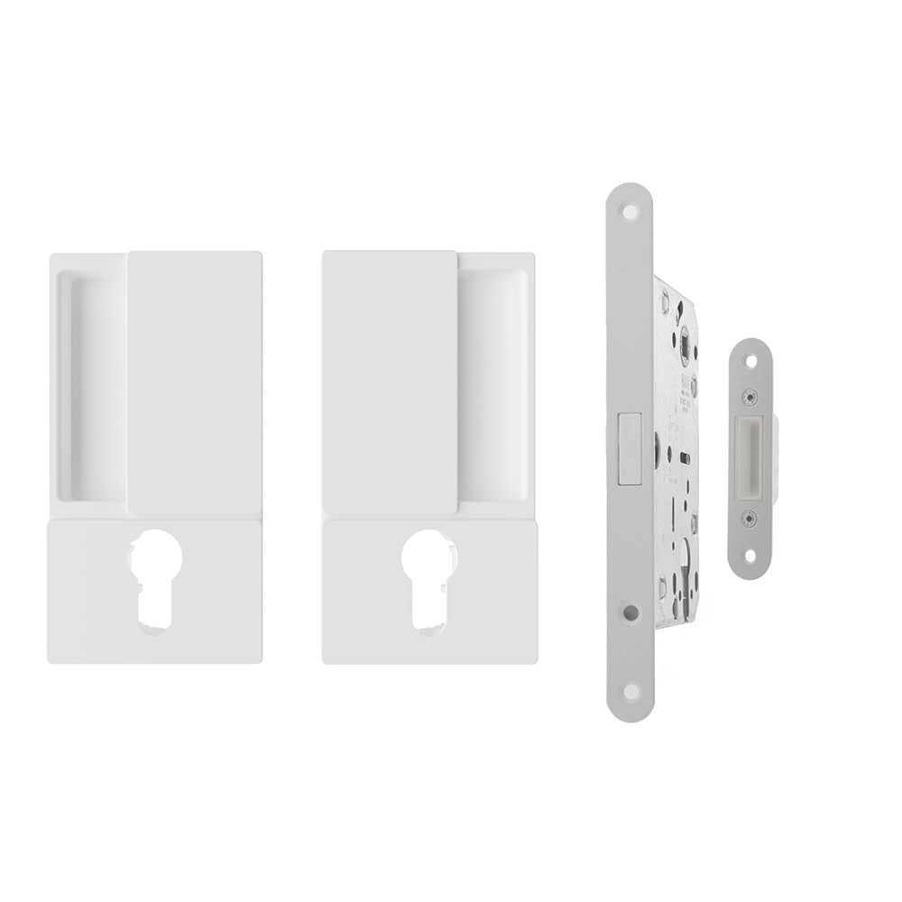 AGB Wave Flush Door Handle and Magnetic Cylinder Lockset - 60mm