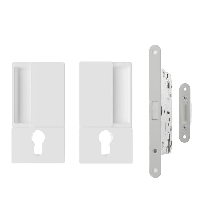 AGB Wave Flush Door Handle and Magnetic Cylinder Lockset - 60mm