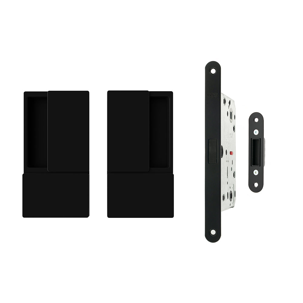 AGB Wave Flush Door Handle and Magnetic Latch Passage Set - 60mm
