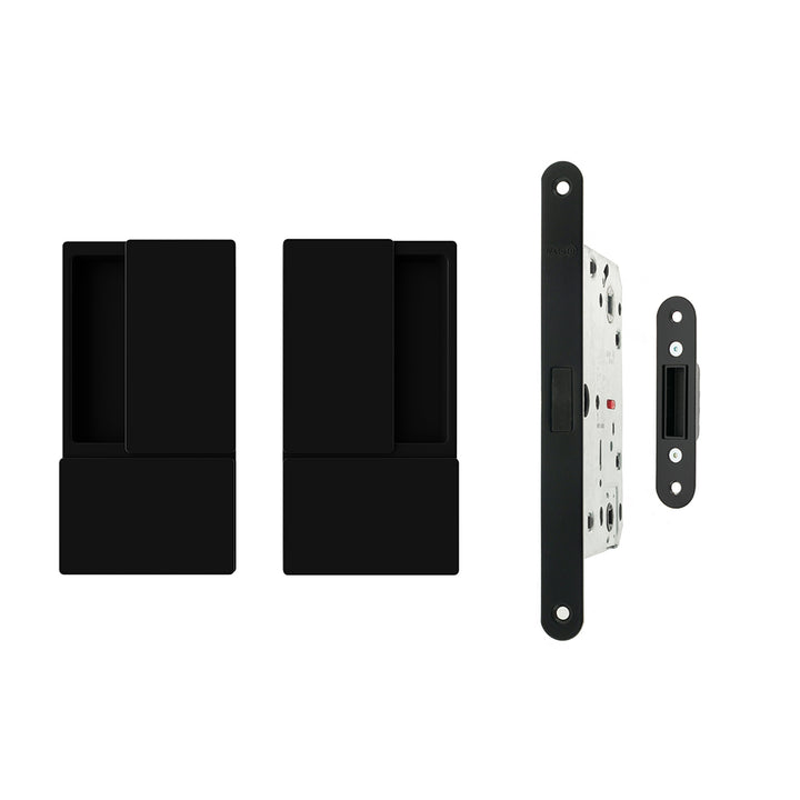 AGB Wave Flush Door Handle and Magnetic Latch Passage Set - 60mm
