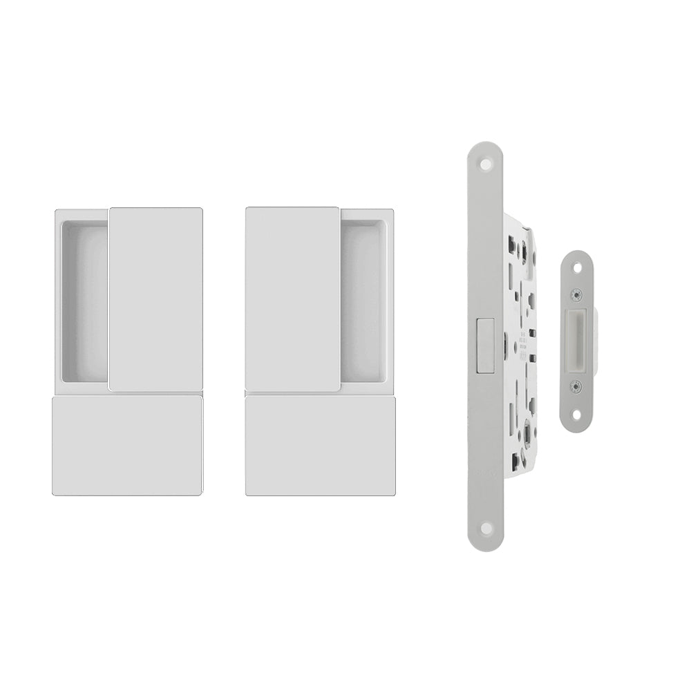 AGB Wave Flush Door Handle and Magnetic Latch Passage Set - 60mm