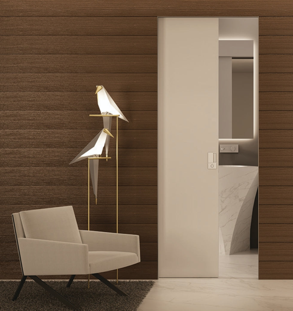 AGB Wave Sliding Pocket Door Handle and Bathroom Hook Lock Set - 50mm