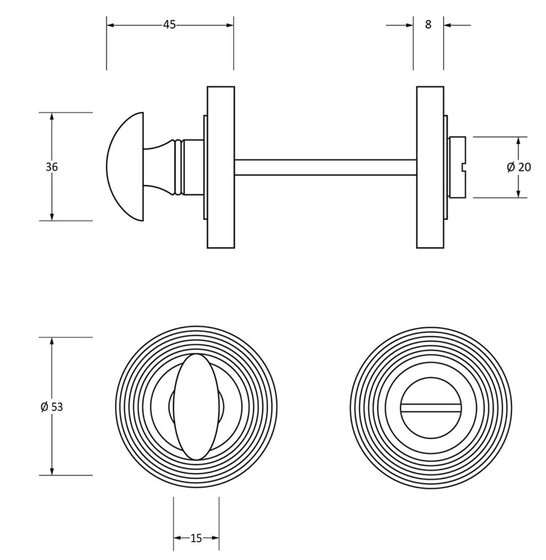 From the Anvil Beehive Concealed Round Bathroom Thumbturn Release