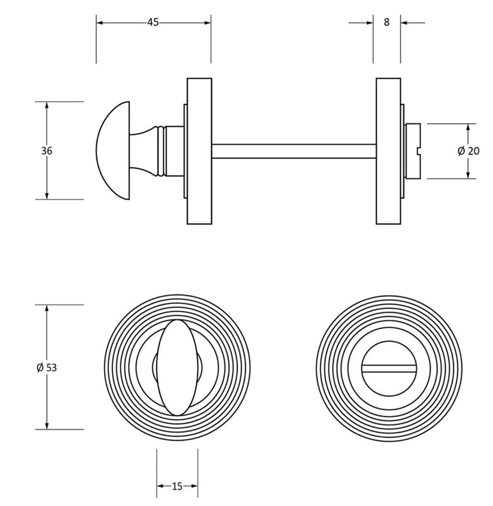 From the Anvil Beehive Concealed Round Bathroom Thumbturn Release