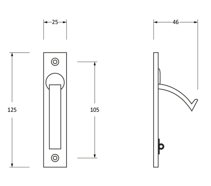 From the Anvil Plain Rectangular Sliding Pocket Door Edge Pull