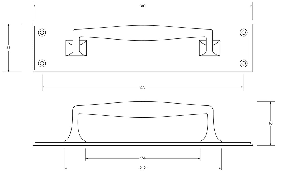 From the Anvil Art Deco Pull Handle on Backplate - Small - itfitz