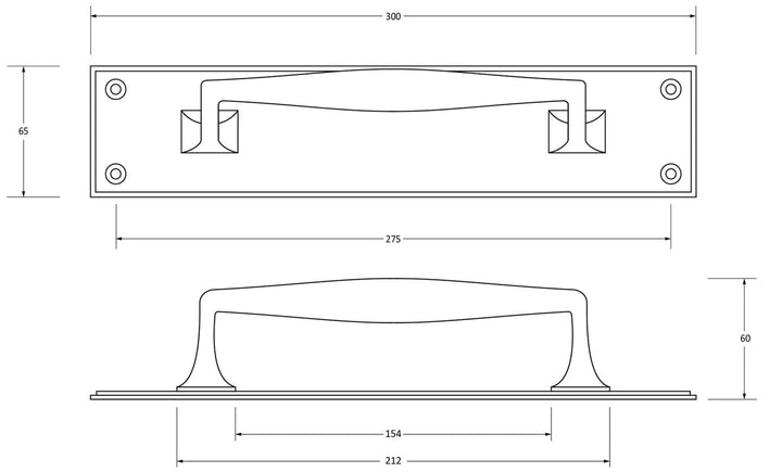 From the Anvil Art Deco Pull Handle on Backplate - Small - itfitz