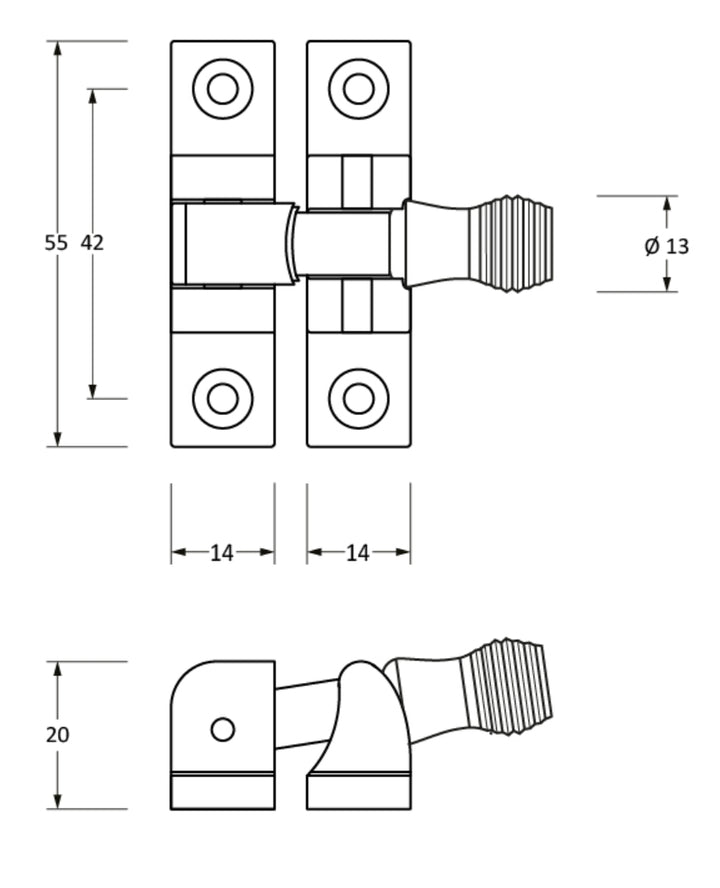 From the Anvil Beehive Narrow Square Lockable Brighton Sash Fastener