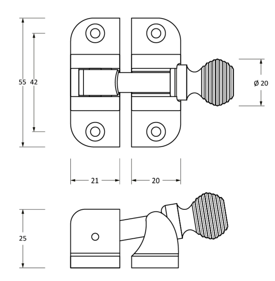 From the Anvil Beehive Radiused Lockable Brighton Sash Fastener
