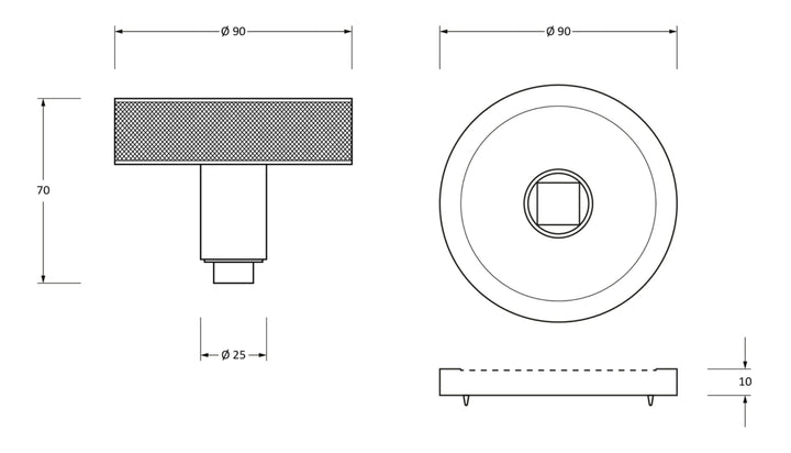 From the Anvil Brompton Centre Door Knob with Plain Rose - itfitz