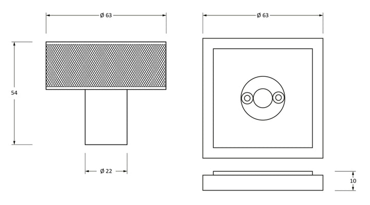 From the Anvil Brompton Mortice/Rim Knob Set with Square Rose - itfitz
