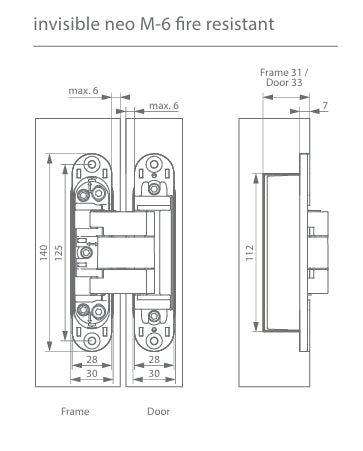 ARGENTA NEO M-6 3D Single Concealed Hinge - 80/100kgs - itfitz