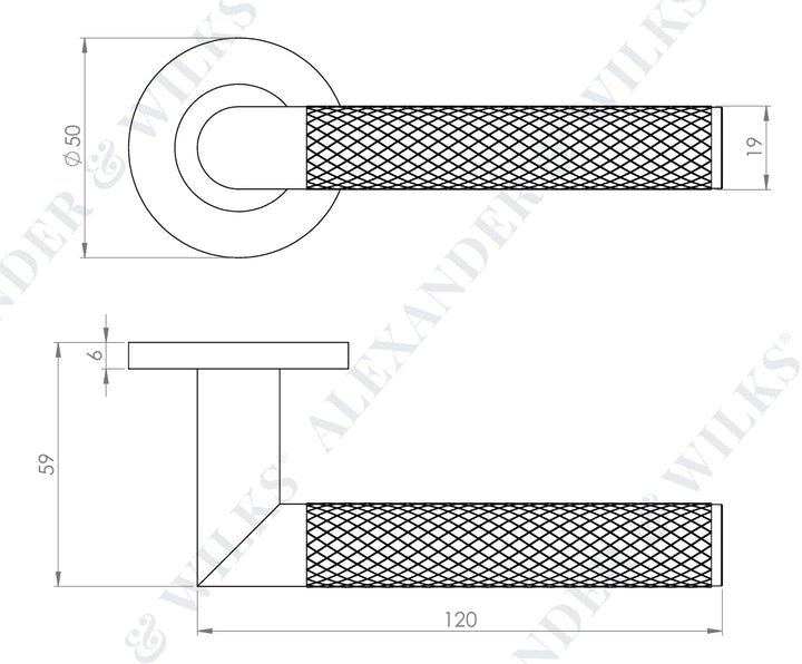 Alexander and Wilks AW210 Harrier Knurled Lever Handle